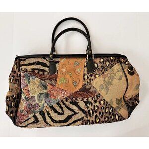 Vintage Bueno Multicolored Patchwork Medium Weekend Bag MISSING Shoulder‎ Strap